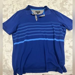 Blue striped banana republic polo shirt